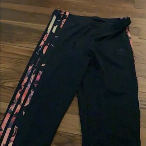 girls adidas blue with floral sides leggings